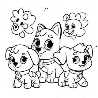 Schattige Paw Patrol Puppies Met Harten Kleurplaat 23054-21184