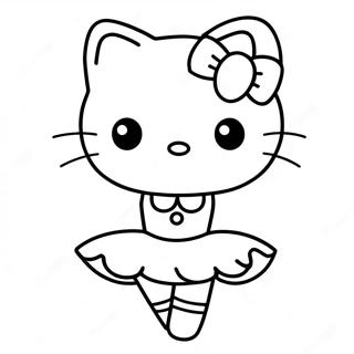 Hallo Kitty Ballerina Omtrek Kleurplaten