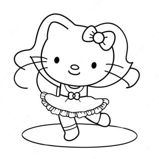 Schattige Hello Kitty Ballerina Dans Kleurplaat 23294-21373