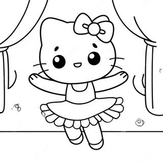 Schattige Hello Kitty Ballerina Dans Kleurplaat 23294-21374