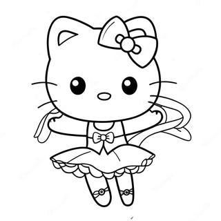 Schattige Hello Kitty Ballerina Dans Kleurplaat 23294-21375