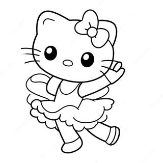 Schattige Hello Kitty Ballerina Dans Kleurplaat 23294-21376