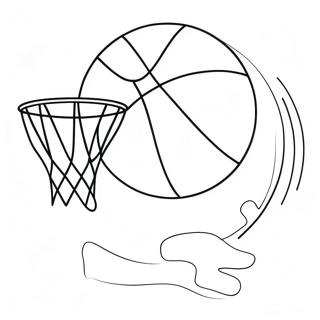 Leuke Basketbalring Met Bal Kleurplaat 23334-21407