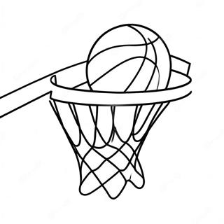 Leuke Basketbalring Met Bal Kleurplaat 23334-21408