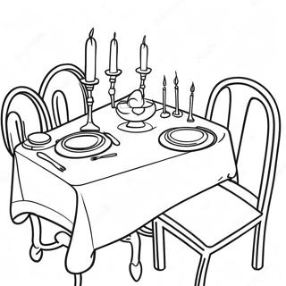 Vrolijke Shabbos Diner Tafel Kleurplaat 23394-21456