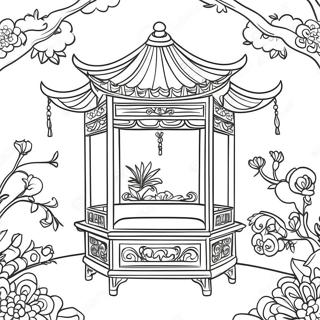 Elegante Chinoiserie Scene Kleurplaat 23434-21660