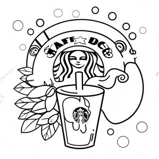 Schattige Starbucks Koffiekop Kleurplaat 23494-21708