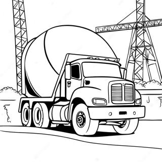 Constructie Cement Truck Kleurplaat 23524-21560