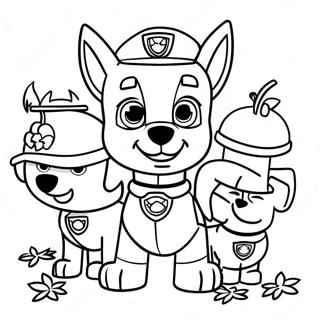 Paw Patrol Thanksgiving Kleurplaat 23553-21749