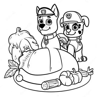 Paw Patrol Thanksgiving Kleurplaat 23553-21750