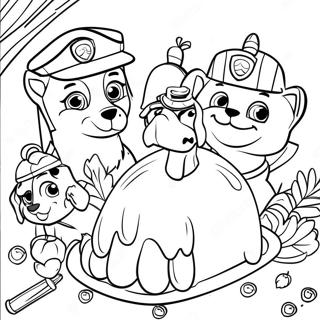 Paw Patrol Thanksgiving Kleurplaat 23553-21751