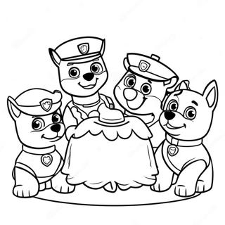 Charmante Paw Patrol Personages Bij Thanksgiving Kleurplaat 23554-21582