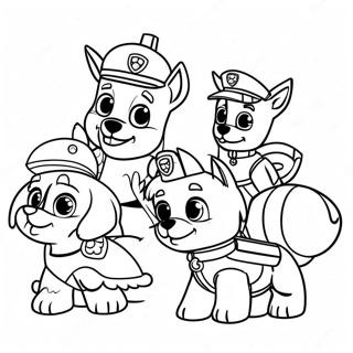 Charmante Paw Patrol Personages Bij Thanksgiving Kleurplaat 23554-21754