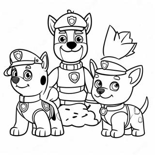 Charmante Paw Patrol Personages Bij Thanksgiving Kleurplaat 23554-21755