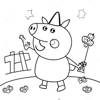 Peppa Pig Halloween Kleurplaat 23643-21823