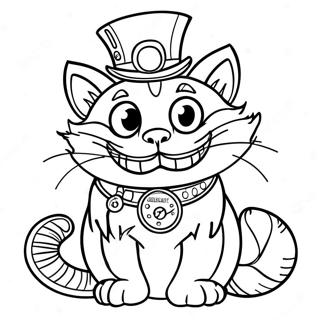 Cheshire Kat In Steampunk Stijl Kleurplaat 23724-21890