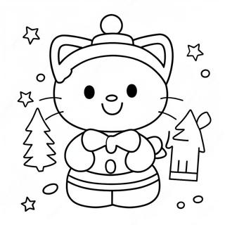 Vrolijk Kerstmis Hello Kitty Kleurplaat 23873-22006