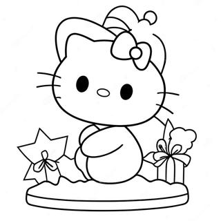 Vrolijk Kerstmis Hello Kitty Kleurplaat 23873-22008