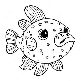 Schattige Pufferfish Onderwater Kleurplaat 23904-22034