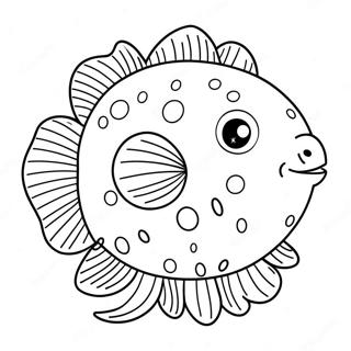 Schattige Pufferfish Onderwater Kleurplaat 23904-22035