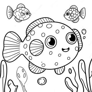 Schattige Pufferfish Onderwater Kleurplaat 23904-22036