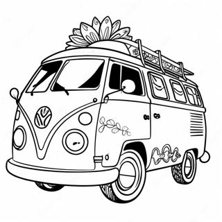 Groovy Hippie Bus Kleurplaat 24034-22137