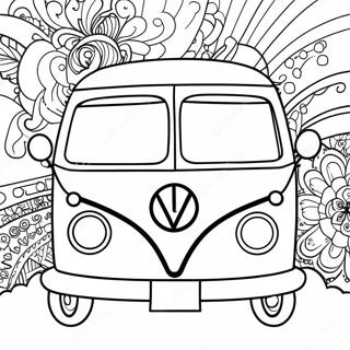 Groovy Hippie Bus Kleurplaat 24034-22138