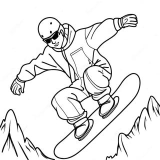 Coole Snowboarder Die Tricks Doet Kleurplaat 24335-22369