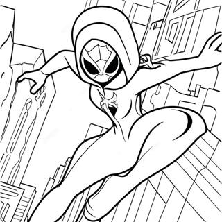 Spider Gwen Actie Houding Kleurplaat 24394-22414