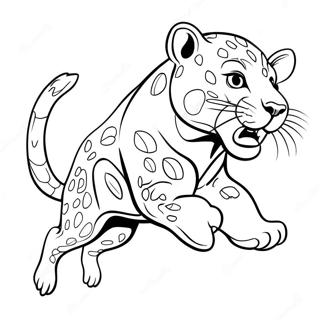 Jaguar Mascotte Springen Kleurplaat 24415-22436