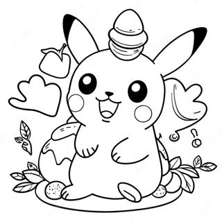 Pikachu Met Thanksgiving Kalkoen Kleurplaat 24455-22466