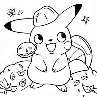 Pikachu Met Thanksgiving Kalkoen Kleurplaat 24455-22468