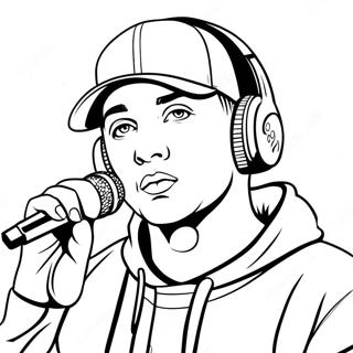 Eminem Met Microfoon Kleurplaat 24535-22530