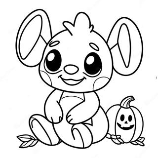 Schattige Halloween Stitch Met Pompoen Kleurplaat 2453-1997