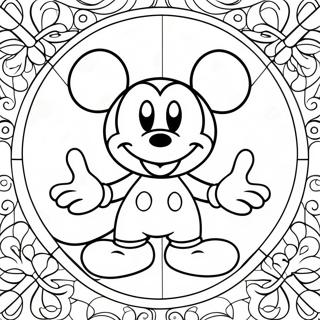 Mickey Mouse Glas In Lood Kleurplaat 24545-22537