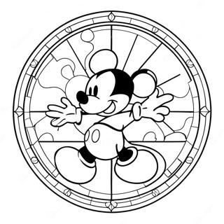 Mickey Mouse Glas In Lood Kleurplaat 24545-22539