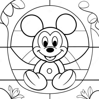 Mickey Mouse Glas In Lood Kleurplaat 24545-22540