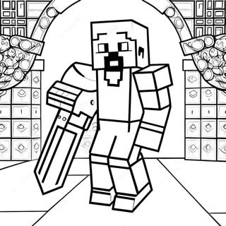 Minecraft Steve Met Diamanten Harnas Kleurplaat 24716-22666