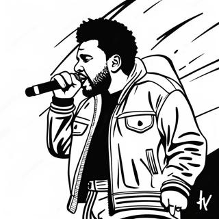 The Weeknd Die Op Het Podium Optreedt Kleurplaat 24806-22737