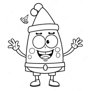 Spongebob Met Kerstmuts Kleurplaat 2483-2021