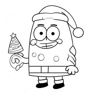 Spongebob Met Kerstmuts Kleurplaat 2483-2023