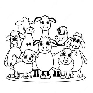 Kleurplaat Van Shaun Het Schaap Met Vrienden 24876-22796