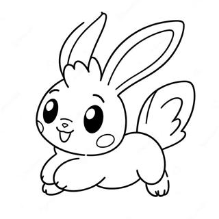 Schattige Scorbunny Rennende Kleurplaat 24966-22866