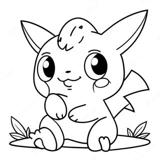 Schattige Baby Pokemon Die Speelt Kleurplaat 25136-23001