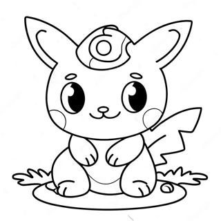 Schattige Baby Pokemon Die Speelt Kleurplaat 25136-23003