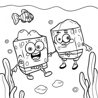 Spongebob En Patrick Onderwater Avontuur Kleurplaat 25366-23185