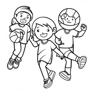 Actieve Kinderen Die Sporten Kleurplaat 25606-23565