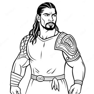 Roman Reigns In Actie Kleurplaat 25977-23853