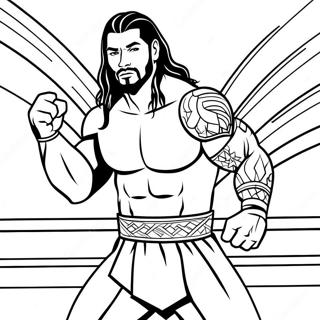 Roman Reigns In Actie Kleurplaat 25977-23855