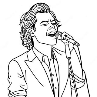 Kleurplaat Van Harry Styles Die Op Het Podium Zingt 26267-24086